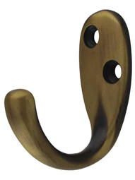 Single Utility Hook in Antique Brass.